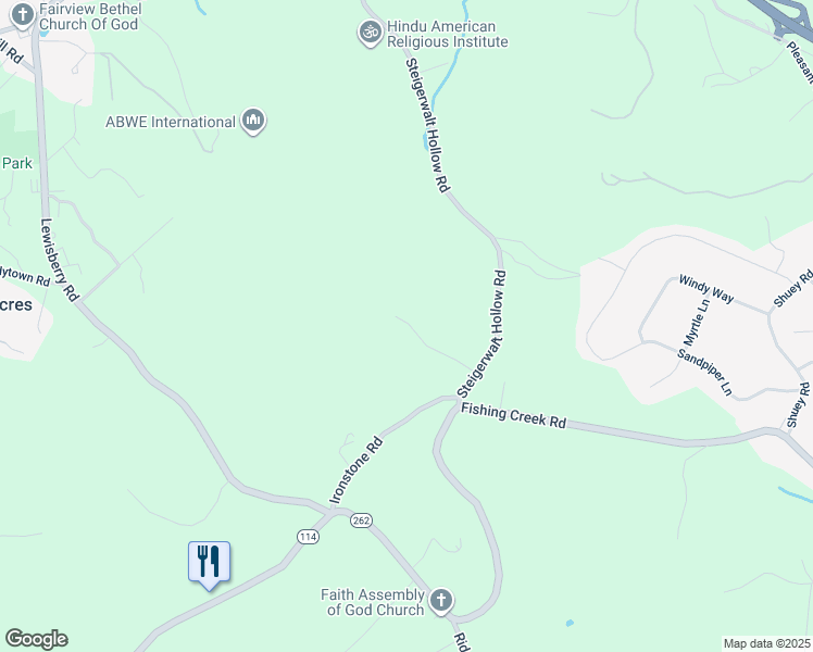 map of restaurants, bars, coffee shops, grocery stores, and more near 397 Steigerwalt Hollow Road in New Cumberland