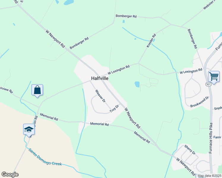 map of restaurants, bars, coffee shops, grocery stores, and more near 211 West Newport Road in Lititz