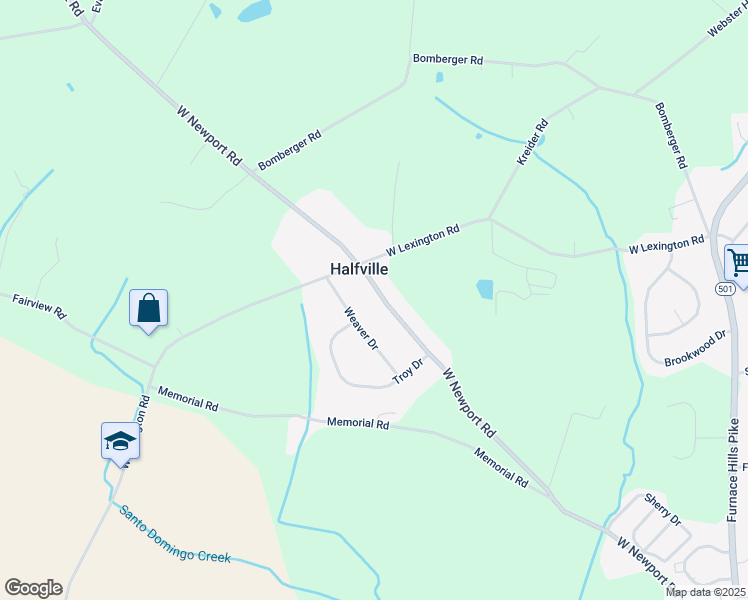map of restaurants, bars, coffee shops, grocery stores, and more near 214 West Newport Road in Lititz