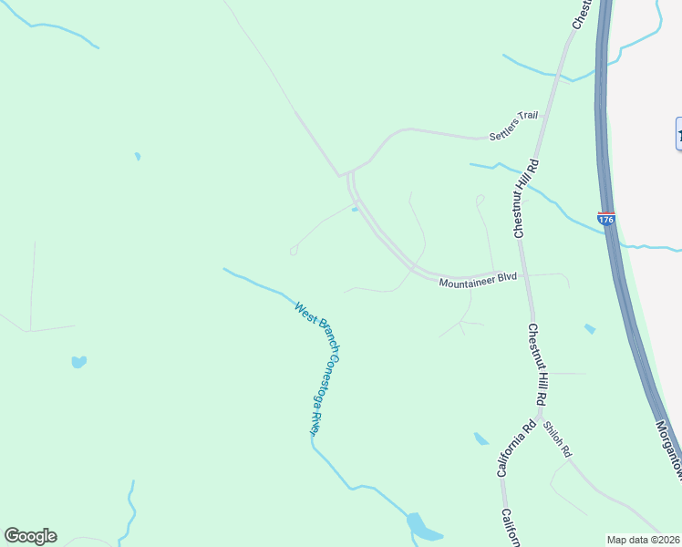 map of restaurants, bars, coffee shops, grocery stores, and more near 21 Flintlock Pass in Morgantown