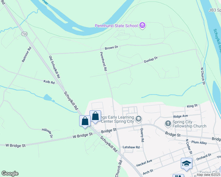 map of restaurants, bars, coffee shops, grocery stores, and more near 2 Independence Drive in Spring City