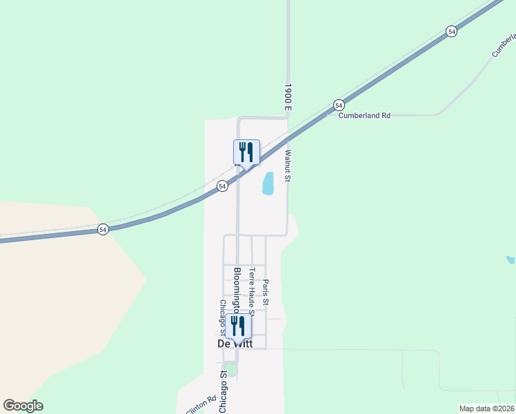 map of restaurants, bars, coffee shops, grocery stores, and more near 101 East Third in De Witt