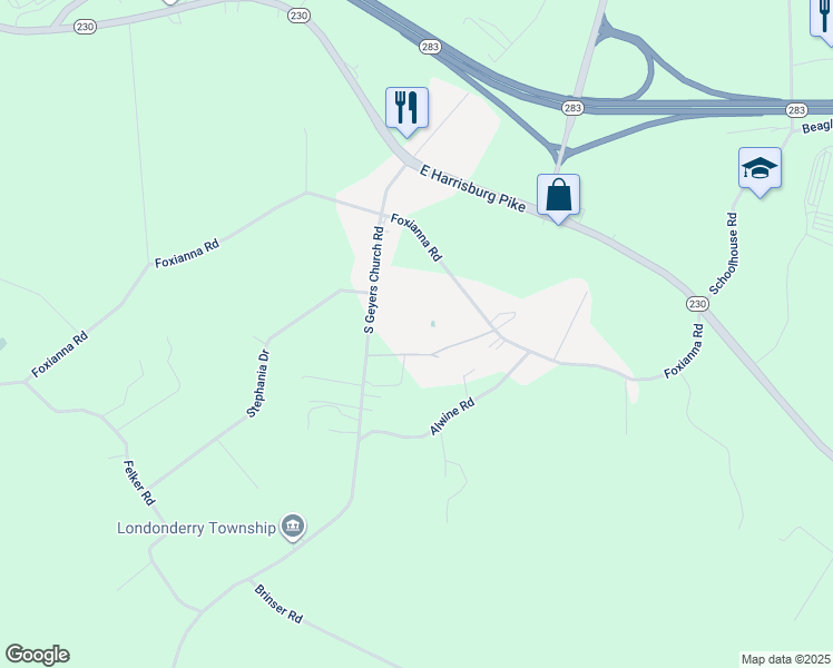 map of restaurants, bars, coffee shops, grocery stores, and more near 414 South Geyers Church Road in Middletown