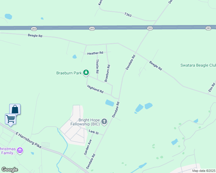 map of restaurants, bars, coffee shops, grocery stores, and more near 4329 Bonney Road in Elizabethtown