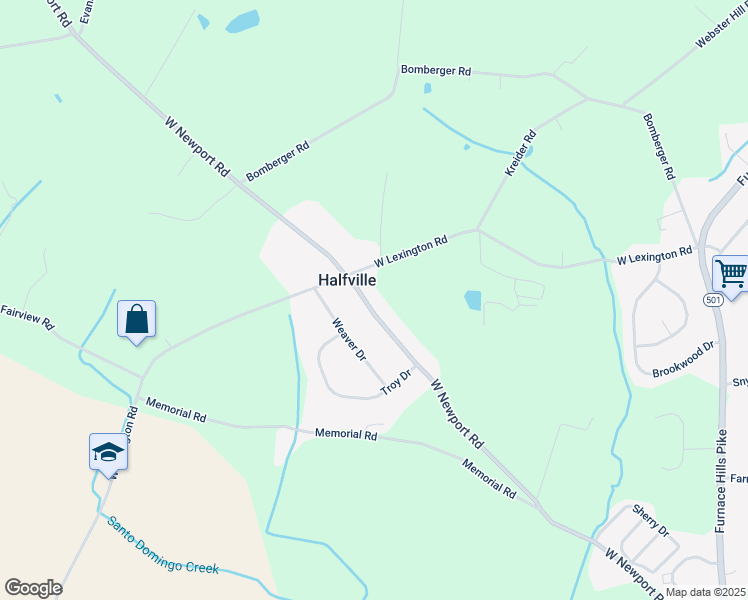 map of restaurants, bars, coffee shops, grocery stores, and more near 219 West Newport Road in Lititz
