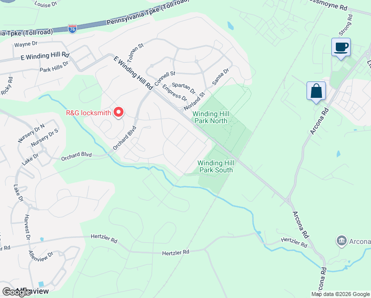 map of restaurants, bars, coffee shops, grocery stores, and more near 952 Maigold Drive in Mechanicsburg