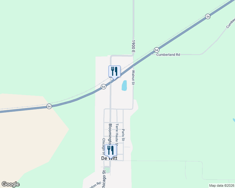 map of restaurants, bars, coffee shops, grocery stores, and more near 101 East Third in De Witt