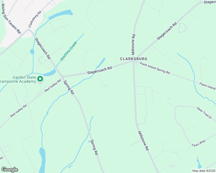 map of restaurants, bars, coffee shops, grocery stores, and more near 447 Stagecoach Road in Millstone