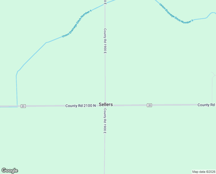 map of restaurants, bars, coffee shops, grocery stores, and more near 2108 County Road 1900 East in Urbana