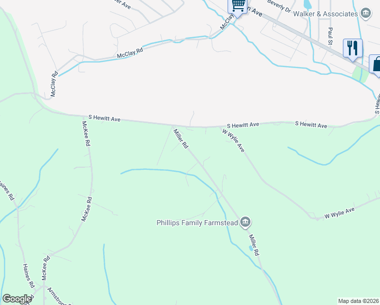 map of restaurants, bars, coffee shops, grocery stores, and more near 229 Miller Road in Washington