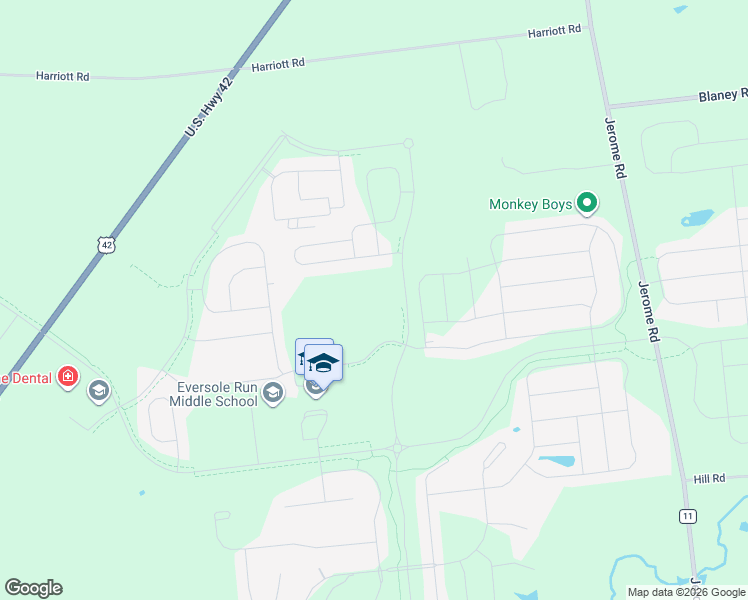 map of restaurants, bars, coffee shops, grocery stores, and more near 7912 Woodmark Place in Plain City