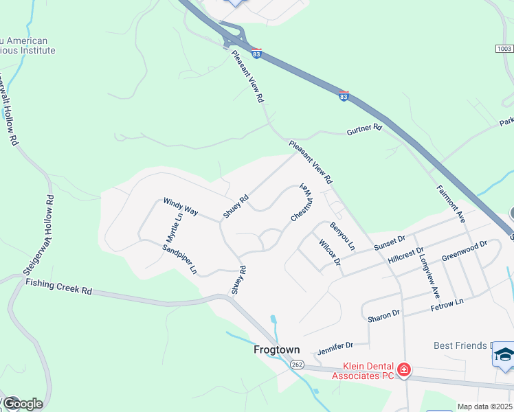 map of restaurants, bars, coffee shops, grocery stores, and more near 406 Chestnut Way in New Cumberland