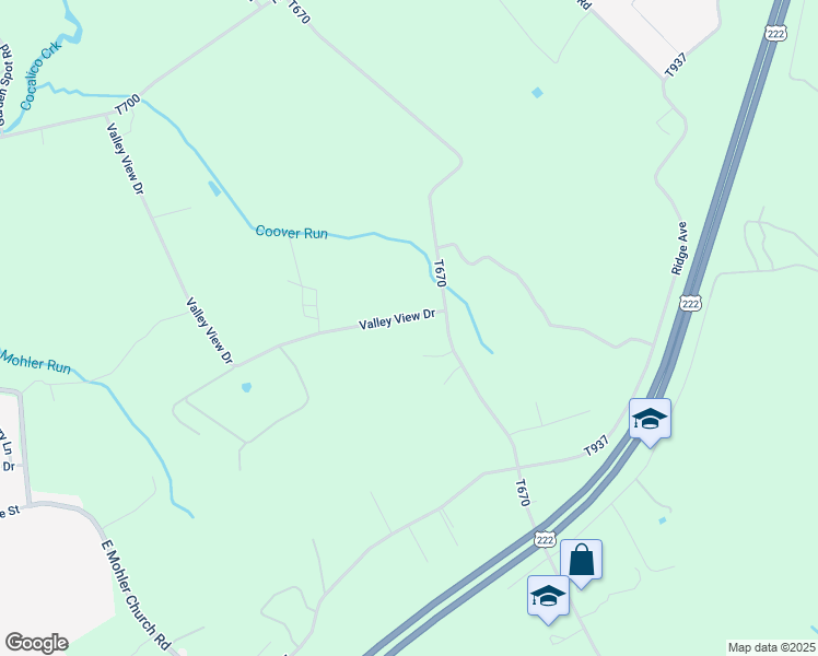 map of restaurants, bars, coffee shops, grocery stores, and more near 153 Valley View Drive in Ephrata