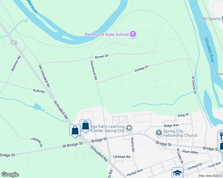 map of restaurants, bars, coffee shops, grocery stores, and more near 2-98 Independence Drive in Spring City