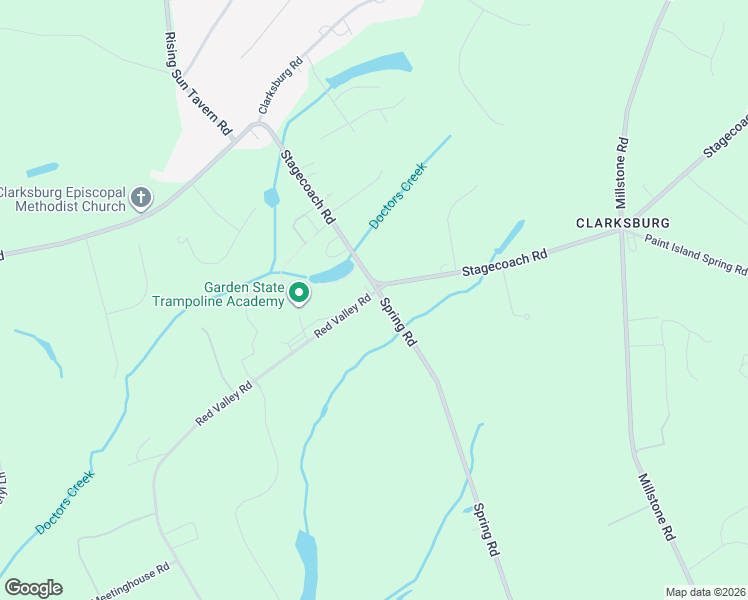 map of restaurants, bars, coffee shops, grocery stores, and more near 55 Spring Road in Millstone