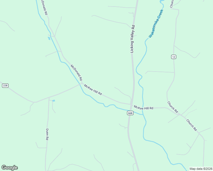 map of restaurants, bars, coffee shops, grocery stores, and more near 18751 McKee Hill Road in Frazeysburg