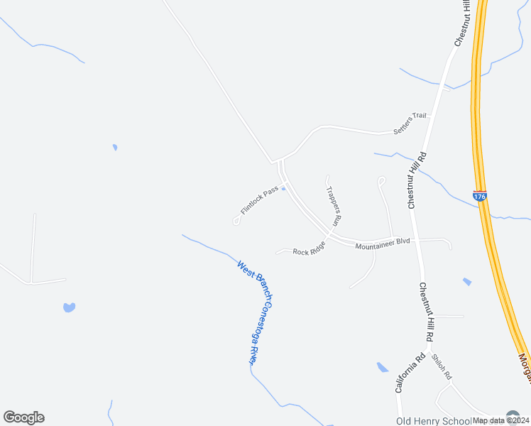 map of restaurants, bars, coffee shops, grocery stores, and more near 21 Flintlock Pass in Morgantown