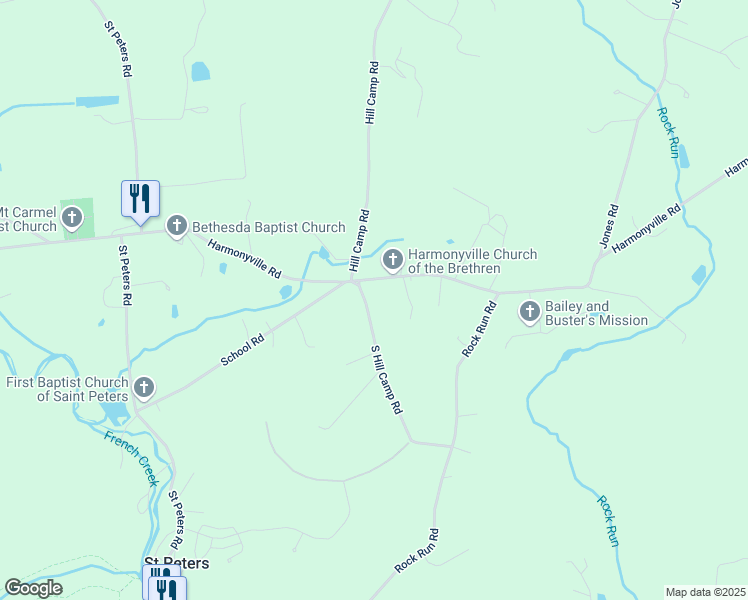 map of restaurants, bars, coffee shops, grocery stores, and more near 2810 South Hill Camp Road in Pottstown
