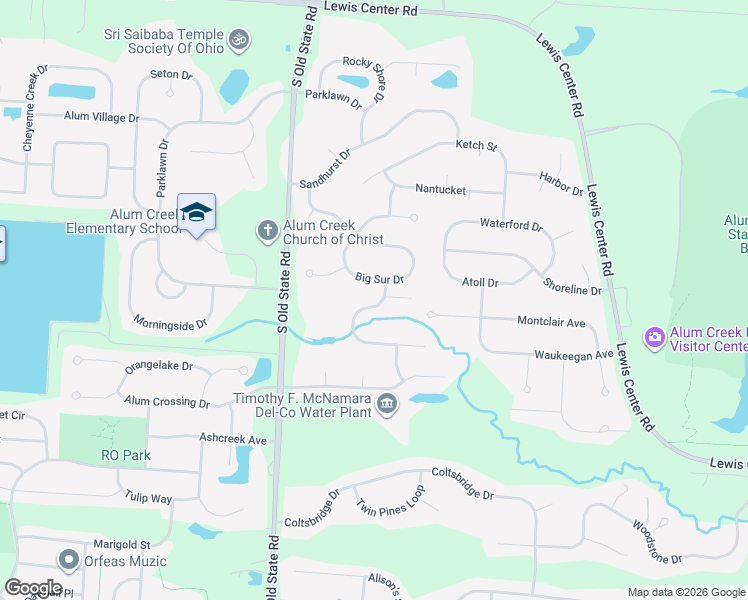 map of restaurants, bars, coffee shops, grocery stores, and more near 6290 Spinnaker Drive in Lewis Center