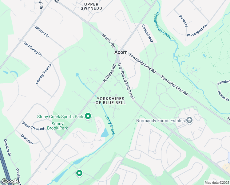 map of restaurants, bars, coffee shops, grocery stores, and more near 375 Hobson Place in Blue Bell