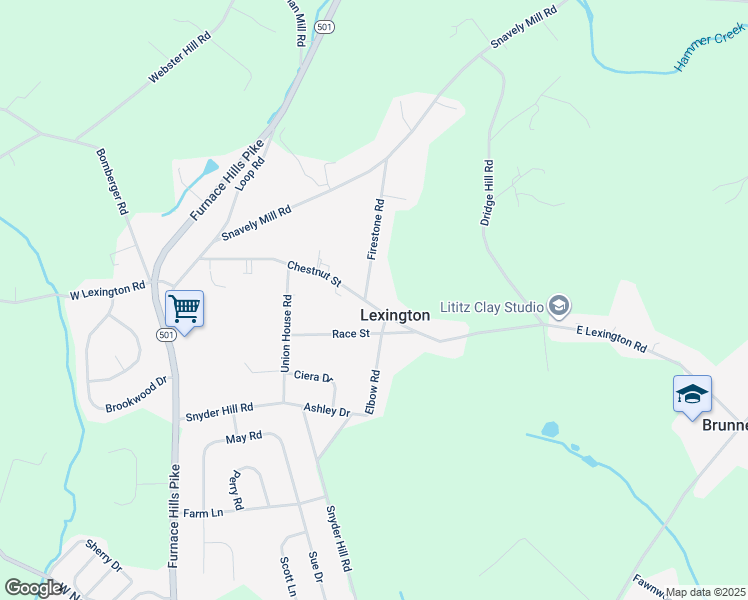 map of restaurants, bars, coffee shops, grocery stores, and more near 147 Chestnut Street in Lititz