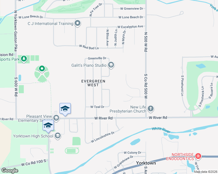 map of restaurants, bars, coffee shops, grocery stores, and more near 408 Greenland Lane in Yorktown