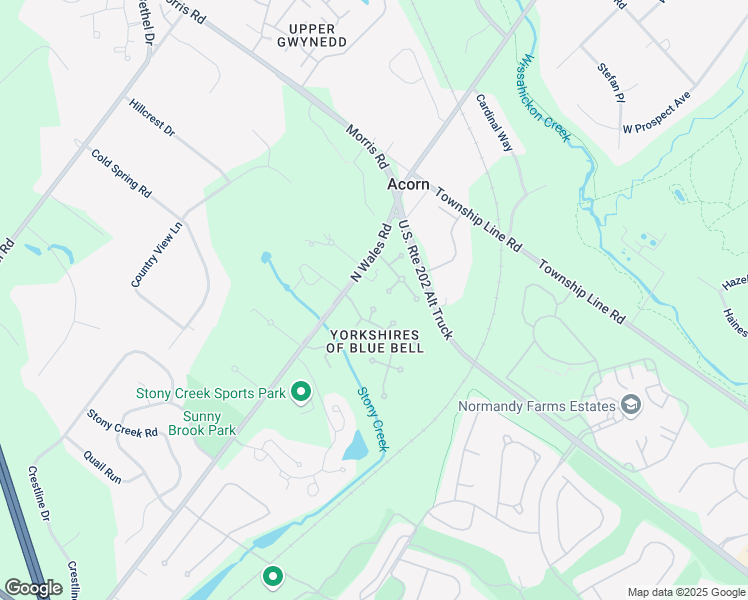 map of restaurants, bars, coffee shops, grocery stores, and more near 375 Hobson Place in Blue Bell