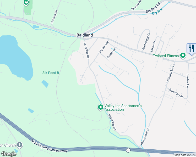 map of restaurants, bars, coffee shops, grocery stores, and more near 254 Hazel Kirk Road in Monongahela
