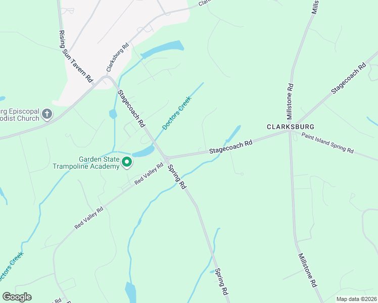 map of restaurants, bars, coffee shops, grocery stores, and more near 448 Stagecoach Road in Millstone