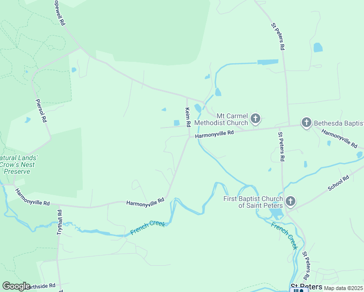 map of restaurants, bars, coffee shops, grocery stores, and more near 2303 Harmonyville Road in Elverson