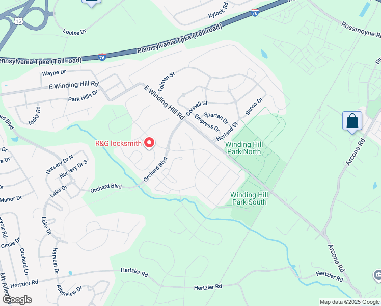 map of restaurants, bars, coffee shops, grocery stores, and more near 850 Northern Spy Drive in Mechanicsburg