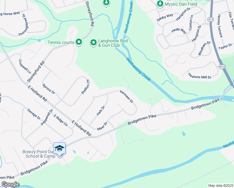 map of restaurants, bars, coffee shops, grocery stores, and more near 66 Vermeer Drive in Feasterville-Trevose