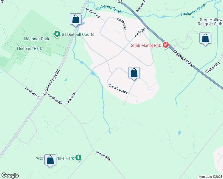 map of restaurants, bars, coffee shops, grocery stores, and more near 2874 Crest Terrace in Eagleville