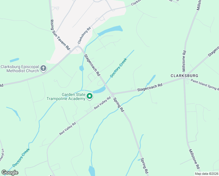 map of restaurants, bars, coffee shops, grocery stores, and more near 462 Stagecoach Road in Millstone