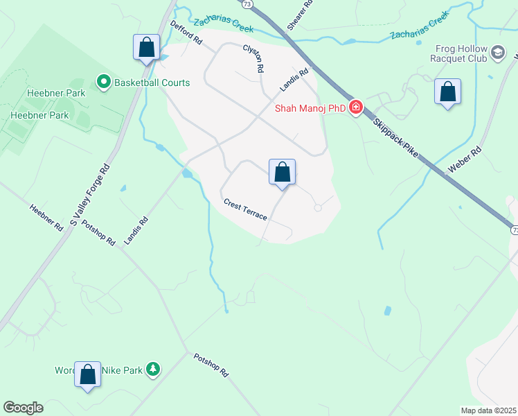 map of restaurants, bars, coffee shops, grocery stores, and more near 2859 Crest Terrace in Eagleville