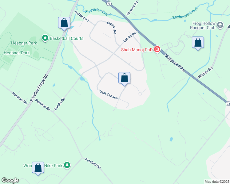 map of restaurants, bars, coffee shops, grocery stores, and more near 2859 Crest Terrace in Eagleville