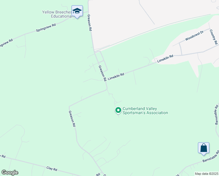 map of restaurants, bars, coffee shops, grocery stores, and more near 415 Greason Road in Carlisle