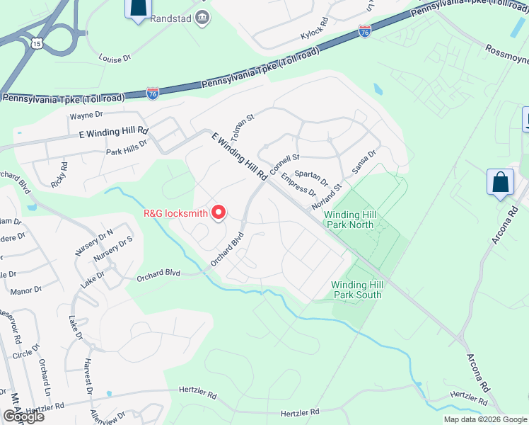 map of restaurants, bars, coffee shops, grocery stores, and more near 850 Northern Spy Drive in Mechanicsburg