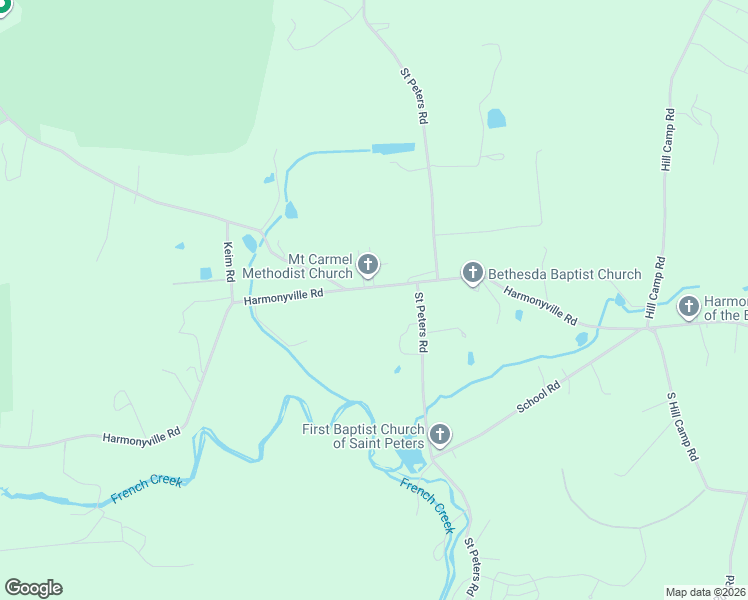 map of restaurants, bars, coffee shops, grocery stores, and more near 2811 Saint Peters Road in Elverson