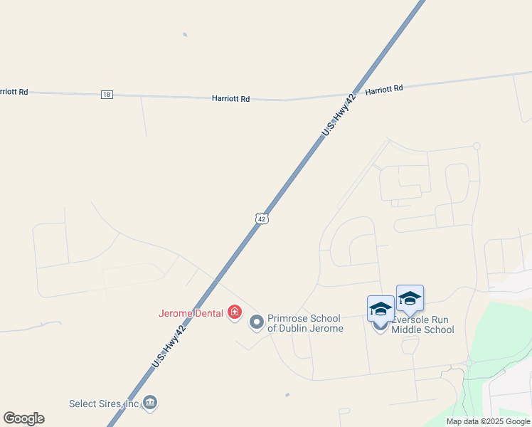 map of restaurants, bars, coffee shops, grocery stores, and more near 12257 U.S. 42 in Plain City