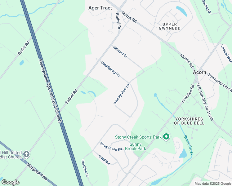 map of restaurants, bars, coffee shops, grocery stores, and more near 2113 Country View Ln in Lansdale