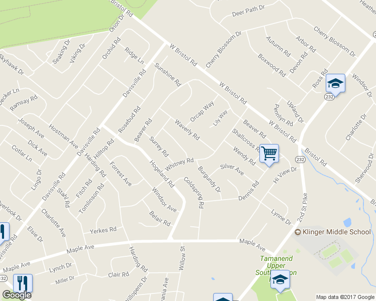 map of restaurants, bars, coffee shops, grocery stores, and more near 293 Sharpless Road in Southampton