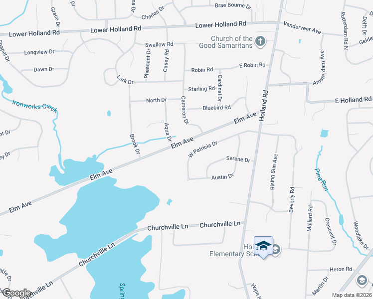 map of restaurants, bars, coffee shops, grocery stores, and more near 149 West Patricia Road in Holland
