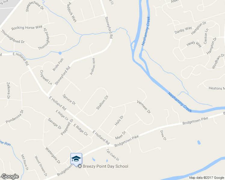 map of restaurants, bars, coffee shops, grocery stores, and more near 60 Stallion Circle in Langhorne