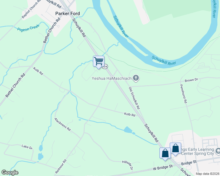 map of restaurants, bars, coffee shops, grocery stores, and more near 206 Reitnour Road in Spring City