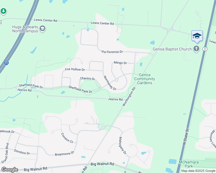 map of restaurants, bars, coffee shops, grocery stores, and more near 4598 Chantry Drive in Galena