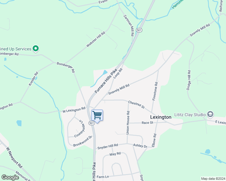map of restaurants, bars, coffee shops, grocery stores, and more near 106 Snavely Mill Road in Lititz