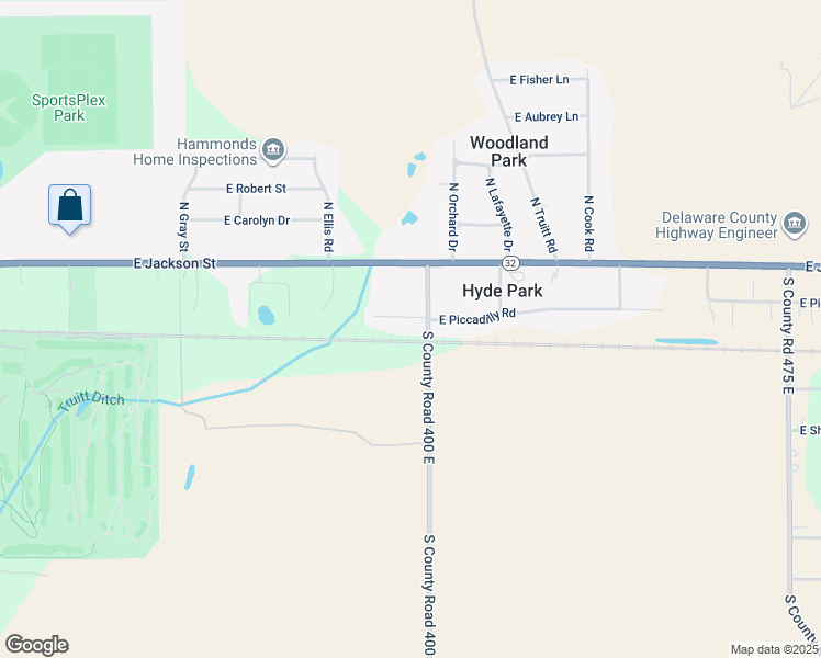 map of restaurants, bars, coffee shops, grocery stores, and more near 6405 East Piccadilly Road in Muncie