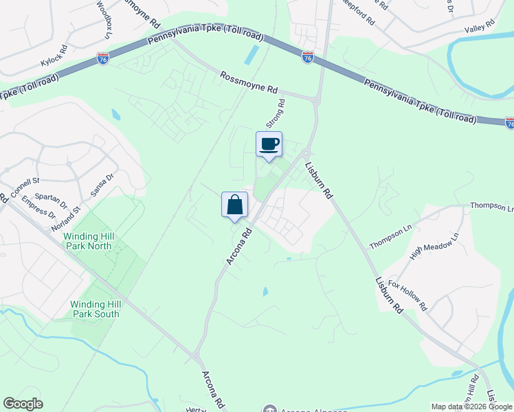 map of restaurants, bars, coffee shops, grocery stores, and more near 3276 Lark Way in Mechanicsburg