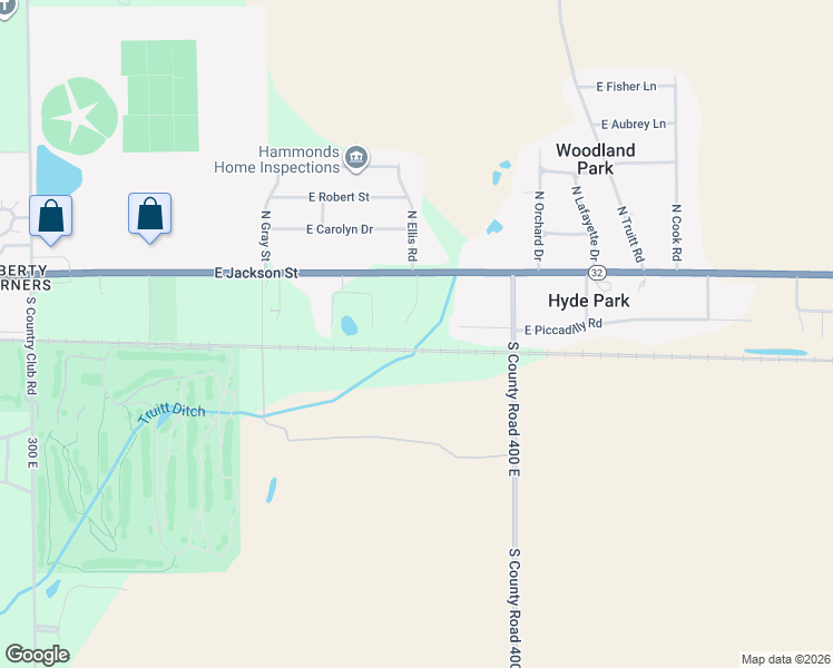 map of restaurants, bars, coffee shops, grocery stores, and more near 216 S Keystone Cir in Muncie
